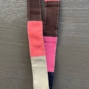 NWT Vineyard Vines Patchwork Corduroy Belt with Gold Tone Buckle size small, 38”